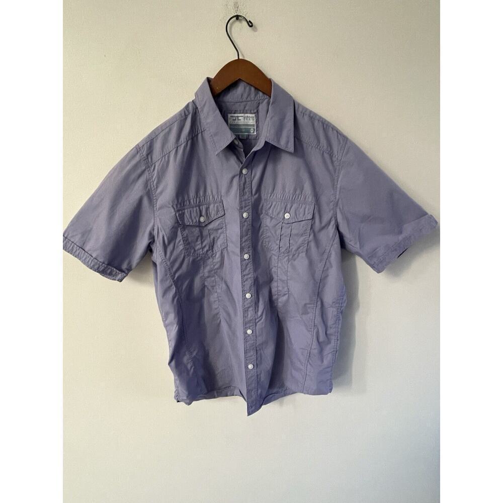 Jordan Craig Original Apparel Mens XL Short Sleeve Button Purple Cotton Shirt
